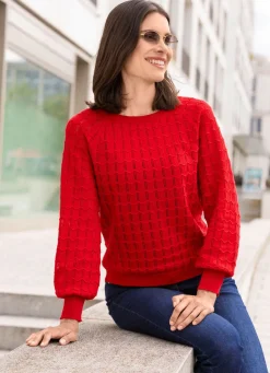 Damen Mona Pullover|Basics<Pullover mit Raglanärmeln in leichter Ballonform
