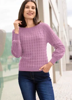 Damen Mona Pullover|Basics<Pullover mit Raglanärmeln in leichter Ballonform