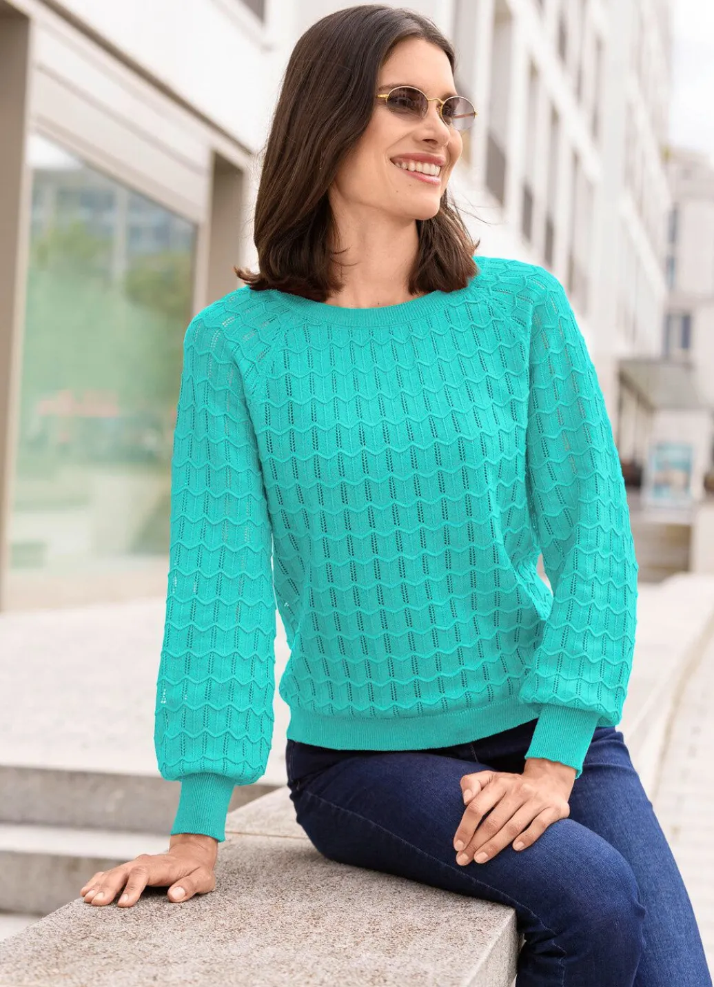 Damen Mona Pullover|Basics<Pullover mit Raglanärmeln in leichter Ballonform