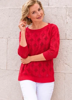 Damen Mona Pullover|Basics<Pullover mit Rautendessin