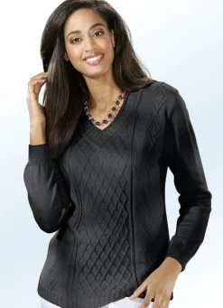 Damen Mona Pullover|Basics<Pullover mit Rautenstruktur