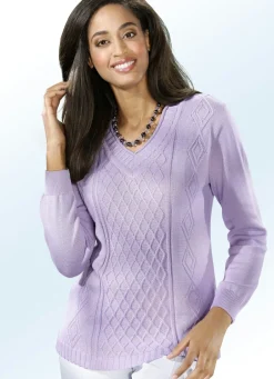 Damen Mona Pullover|Basics<Pullover mit Rautenstruktur