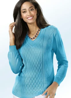 Damen Mona Pullover|Basics<Pullover mit Rautenstruktur
