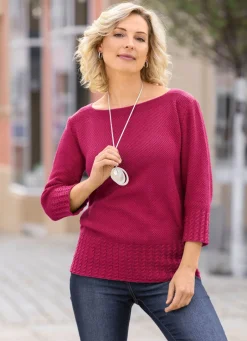 Damen Mona Basics|Pullover<Pullover mit recycelter Baumwolle