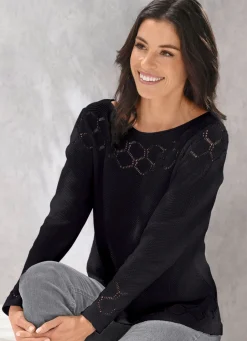 Damen Mona Pullover|Basics<Pullover mit recycelter Baumwolle