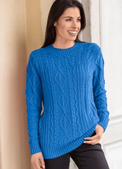 Damen Mona Basics|Pullover<Pullover mit recycelter Baumwolle