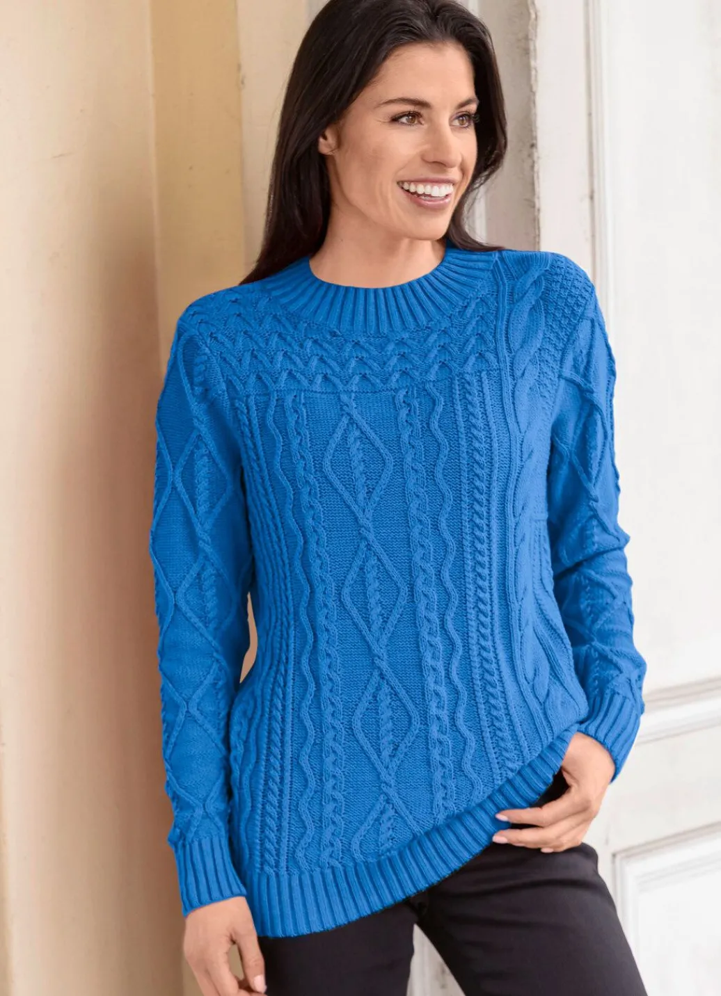 Damen Mona Basics|Pullover<Pullover mit recycelter Baumwolle
