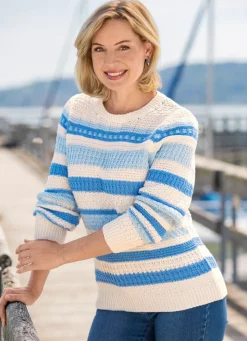 Damen Mona Pullover<Pullover mit Ringeln in Strukturmix