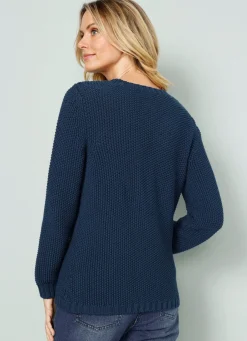 Damen Mona Pullover<Pullover mit Schal in Grobstrick