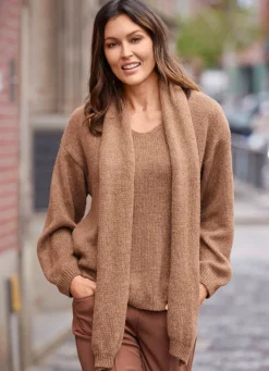 Damen Mona Pullover|Basics<Pullover mit Schal und in flauschiger Kuschelqualität