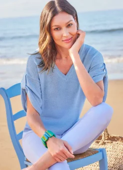 Damen Mona Pullover|Basics<Pullover mit schimmerndem Glanz