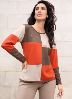 Damen Mona Pullover<Pullover mit schmückender Plättchenzier