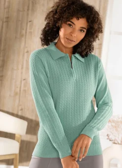Damen Mona Basics|Pullover<Pullover mit Schurwolle