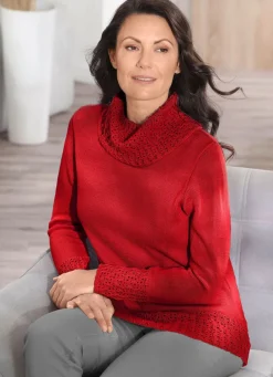 Damen Mona Basics|Pullover<Pullover mit Schurwolle
