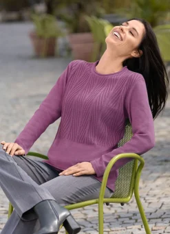 Damen Mona Basics|Pullover<Pullover mit Schurwolle