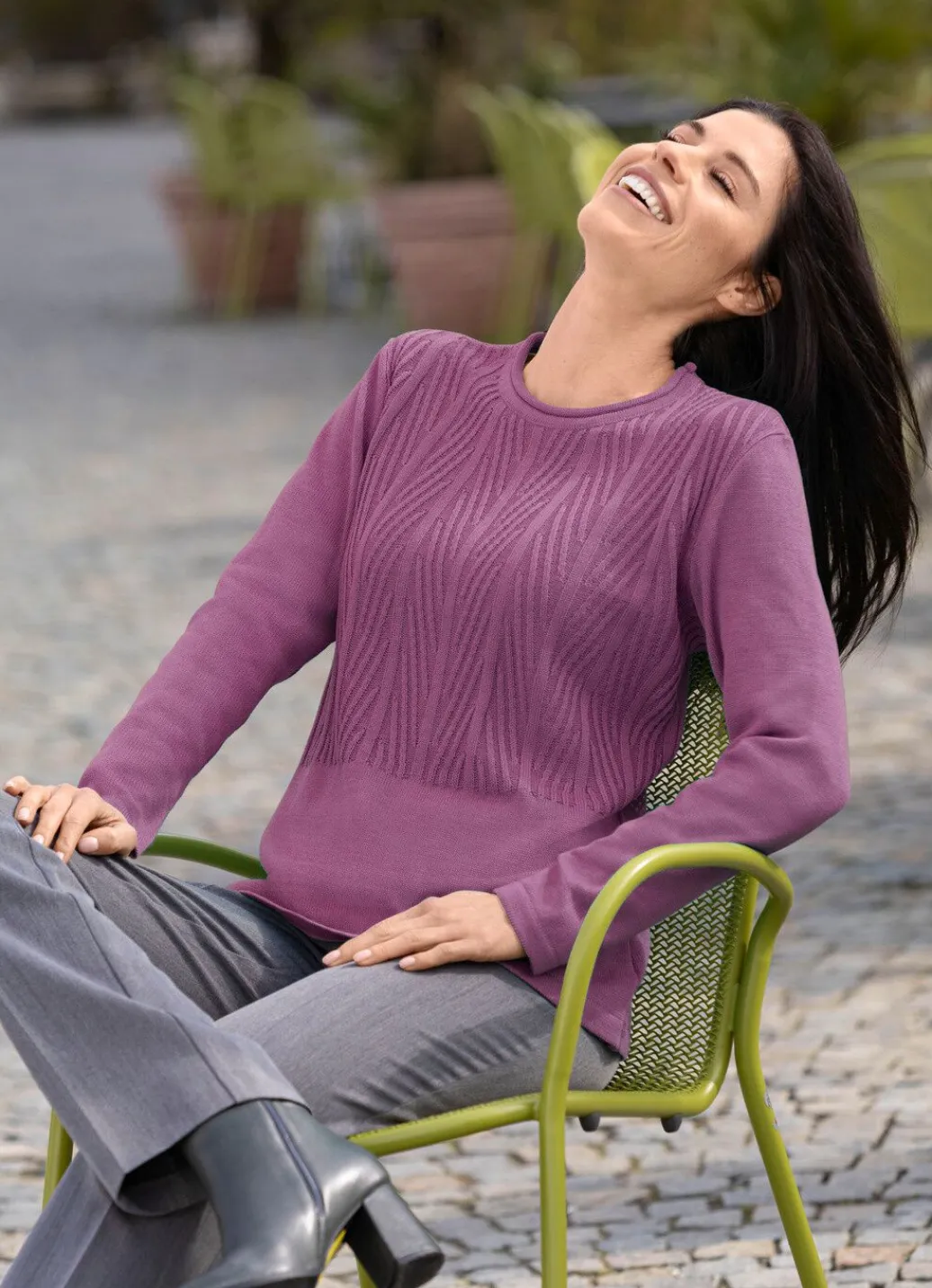 Damen Mona Basics|Pullover<Pullover mit Schurwolle