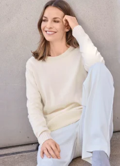 Damen Mona Basics|Pullover<Pullover mit Schurwolle und Kaschmir