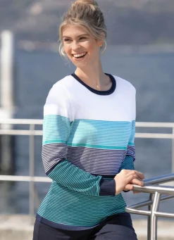 Damen Mona Pullover<Pullover mit Streifen rundum