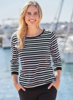 Damen Mona Pullover<Pullover mit Streifenmuster