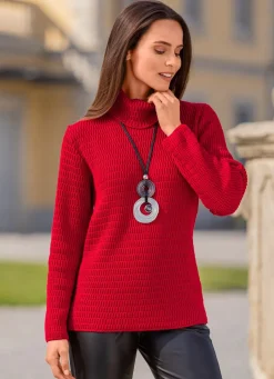 Damen Mona Basics|Pullover<Pullover mit Struktur