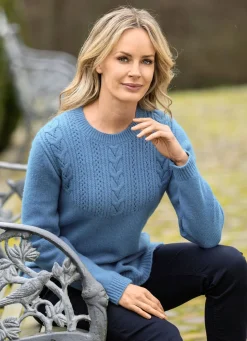 Damen Mona Basics|Pullover<Pullover mit Strukturmix