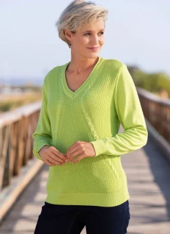 Damen Mona Pullover|Basics<Pullover mit Strukturmix