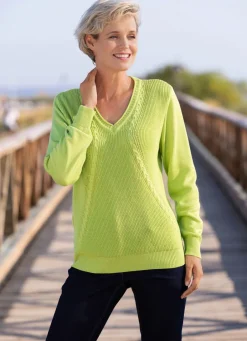 Damen Mona Pullover|Basics<Pullover mit Strukturmix