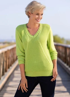Damen Mona Pullover|Basics<Pullover mit Strukturmix