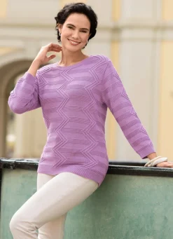 Damen Mona Basics|Pullover<Pullover mit Strukturmustermix