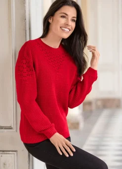Damen Mona Basics|Pullover<Pullover mit Strukturmuster