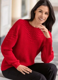 Damen Mona Basics|Pullover<Pullover mit Strukturmuster