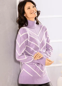 Damen Mona Pullover<Pullover mit V-Streifen-Dessin