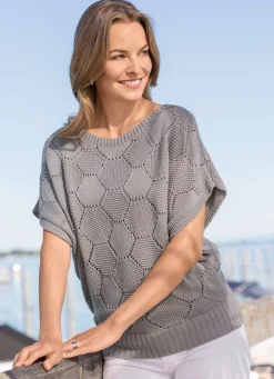 Damen Mona Pullover|Basics<Pullover mit Wabendessin