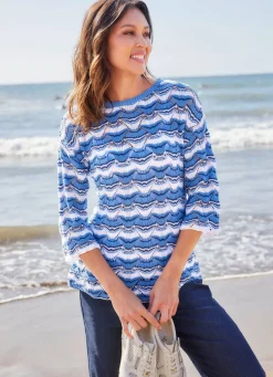 Damen Mona Pullover<Pullover mit Wellendessin