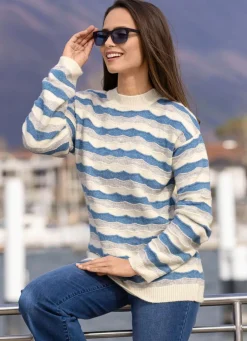 Damen Mona Pullover<Pullover mit Wellenmuster