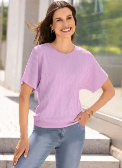 Damen Mona Pullover|Basics<Pullover mit Wellenstruktur