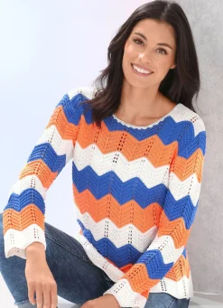 Damen Mona Pullover<Pullover mit Zackenringeln
