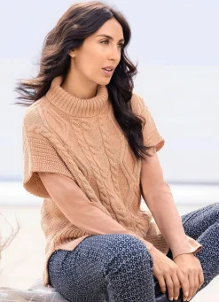 Sale Pullunder in Perlfang mit Zopfmuster Damen Pullunder|Basics