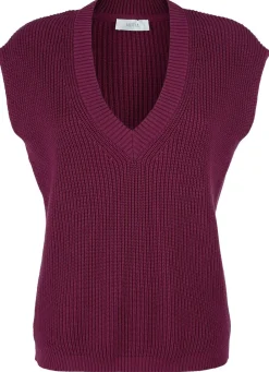 Outlet Pullunder mit überschnittener Schulter Damen Pullunder|Pullover
