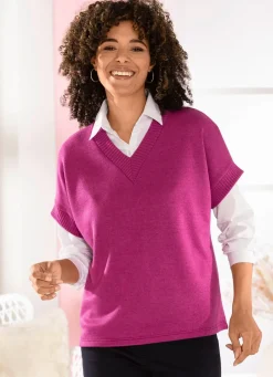 New Pullunder mit Rippenakzenten Damen Pullunder|Pullover