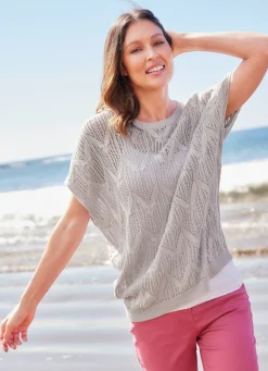 Best Pullunder mit Zackenmuster Damen Pullunder|Pullover