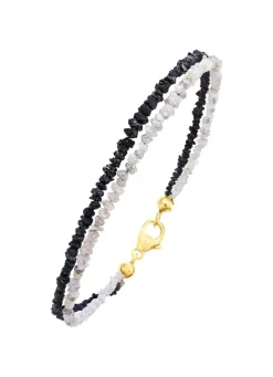 Best Raffiniertes Armband mit Roh-Diamanten in Hell- und Dunkelgrau Damen Armbänder