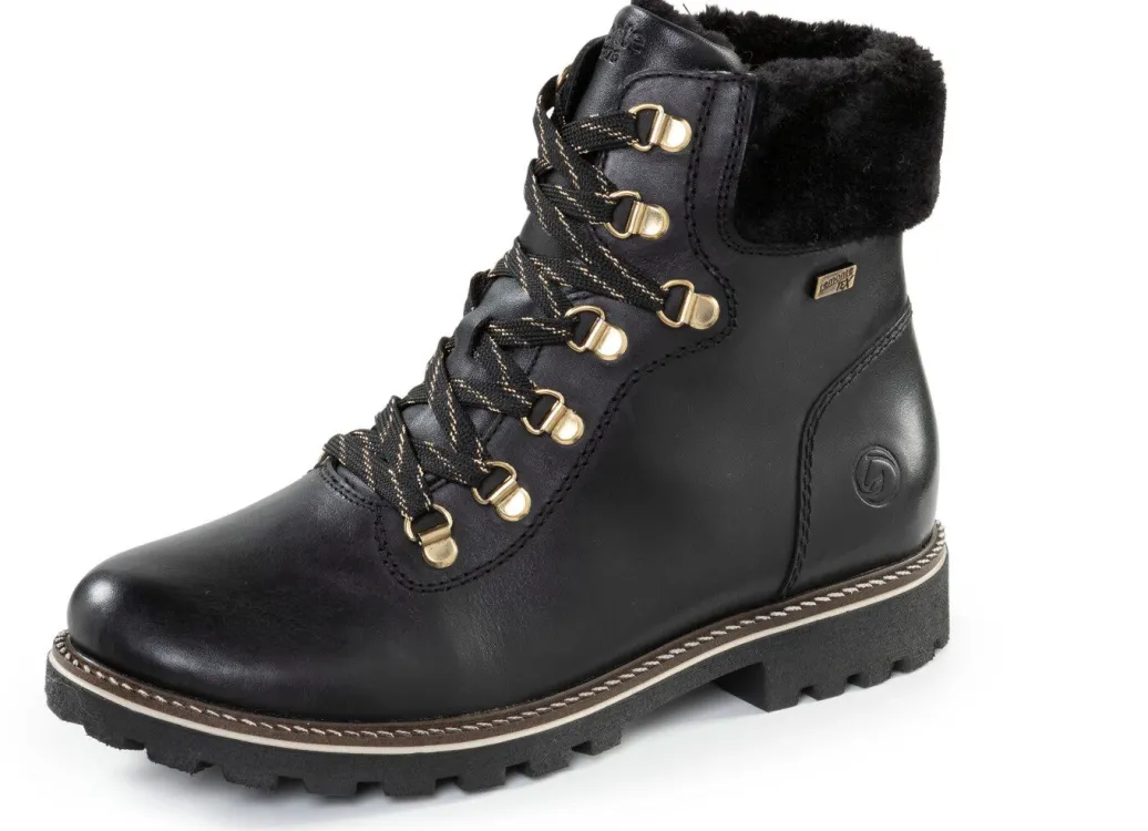New Remonte Schnür-Stiefelette mit Plüschkragen Damen Winterschuhe|Stiefel & Stiefeletten