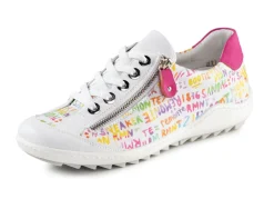 Online Remonte Sneaker aus beschichtetem, frech bedrucktem Leder Damen Sneaker & Sportschuhe|Schnürschuhe