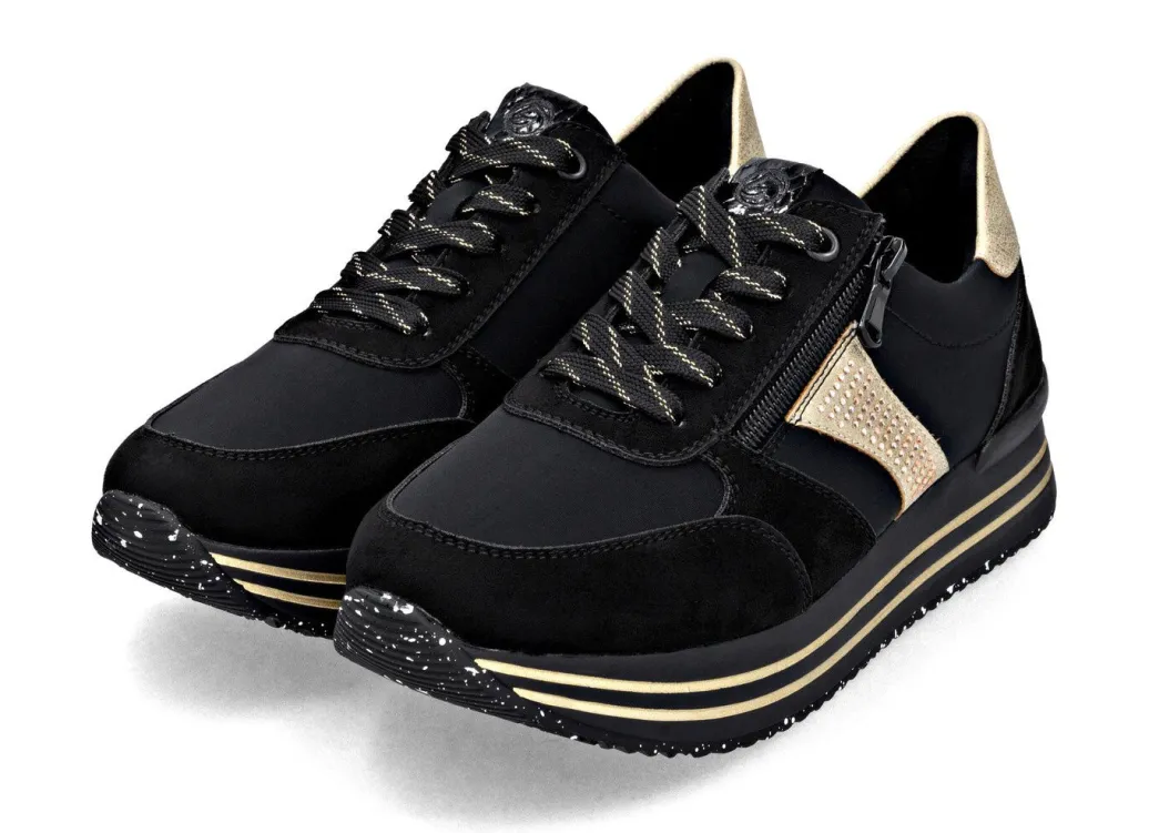 Hot Remonte, trendige Damen-Sneaker, Weite G, mit herausnehmbarem Fußbett Damen Sneaker & Sportschuhe|Schnürschuhe