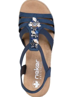 Rieker, edle Damen-Sandalen, mit Riemchen und Elastikbandagen Damen Sandalen