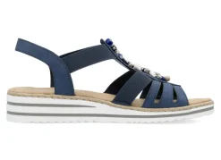 Rieker, edle Damen-Sandalen, mit Riemchen und Elastikbandagen Damen Sandalen
