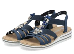 Rieker, edle Damen-Sandalen, mit Riemchen und Elastikbandagen Damen Sandalen