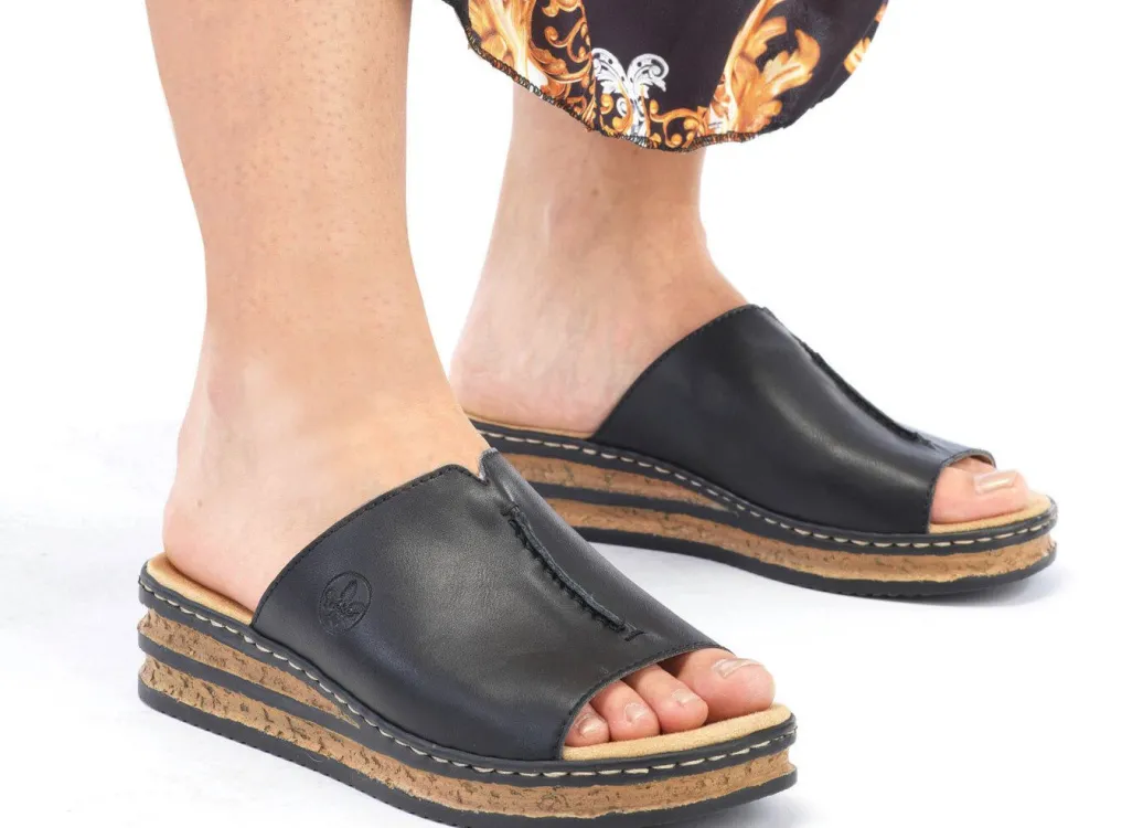 Clearance Rieker, klassische Damen-Pantoletten, aus Synthetik Damen Pantoletten