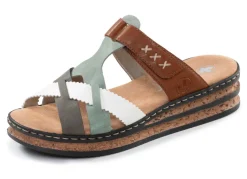 Sale Rieker, leichte Damen-Pantoletten, mit Klettverschluss Damen Pantoletten